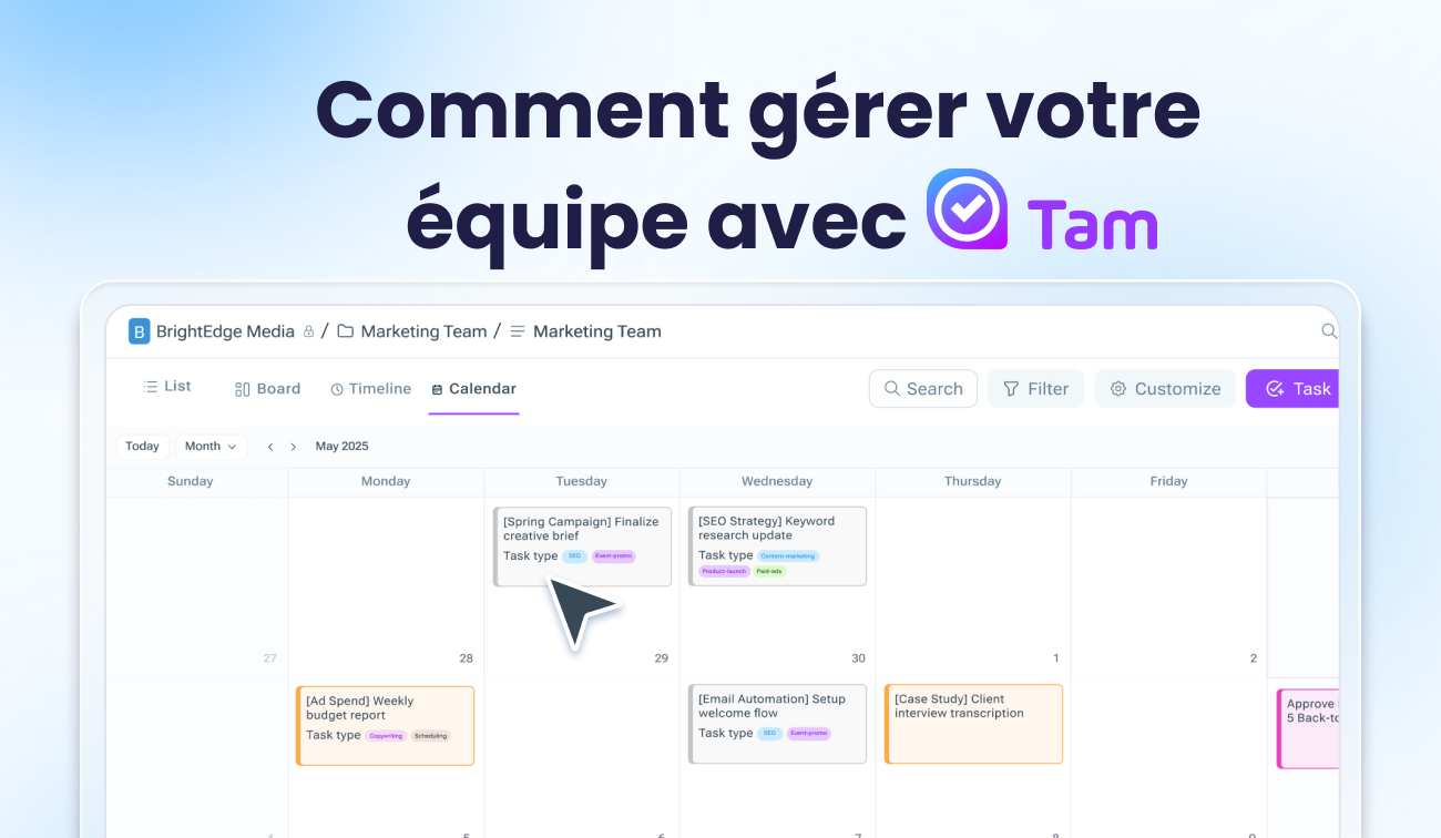 Comment gérer votre équipe avec TAM