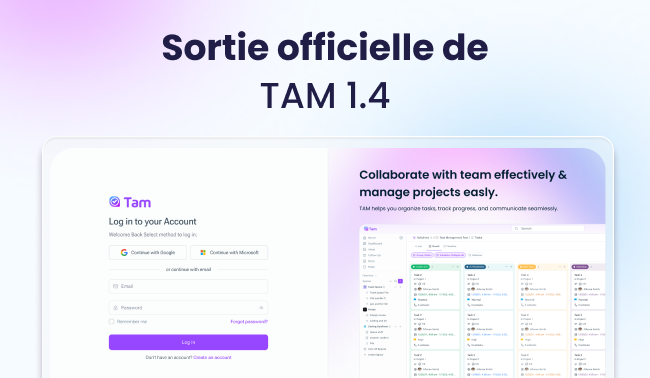 TAM 1.4 est disponible : nouveautés, améliorations et corrections
